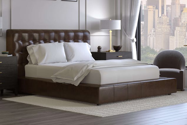 Adra Leather Platform Bed Frame