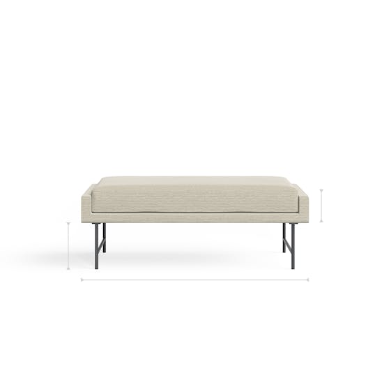 Arno Cushioned Bench profile dimensions