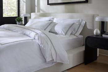 The Banded Percale Duvet Cover Set