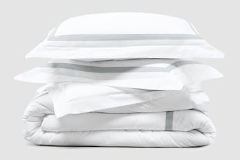 The Banded Percale Duvet Cover Set