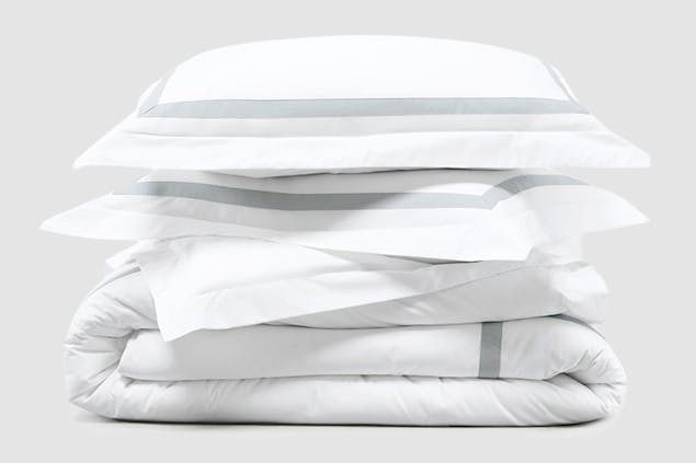 Banded Percale Duvet Cover Set