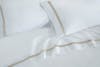 Banded Percale Sheet Set lifestyle close up