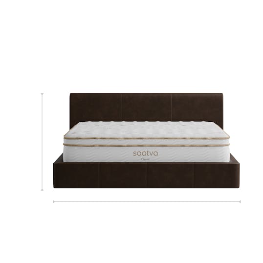 Bari Leather Storage Bed front dimensions