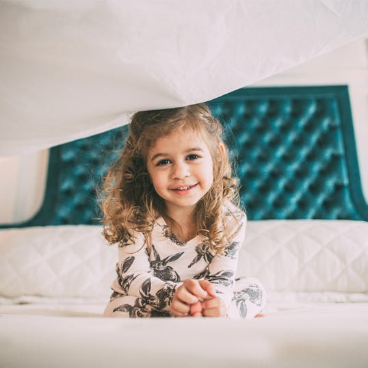 Child on Saatva Bunk and Trundle mattress