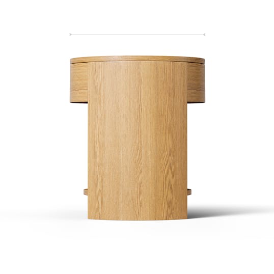 Iris Nightstand profile dimensions