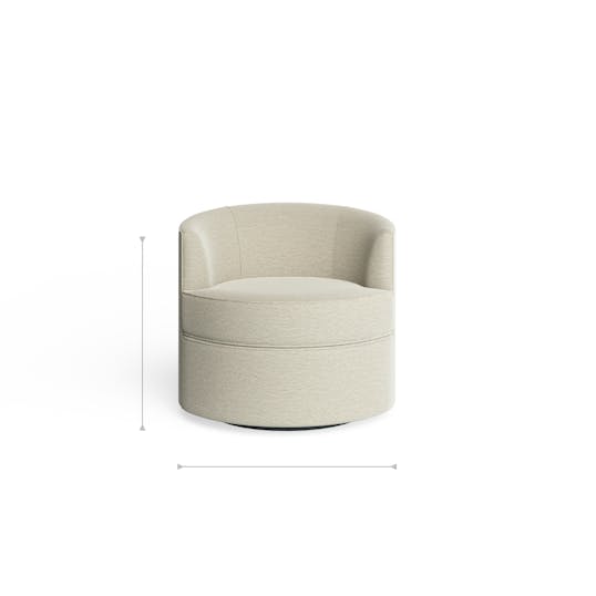 Luna Swivel Chair front dimensions