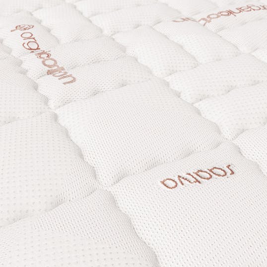 A close up photo of the top of the Solaire mattress